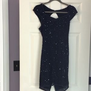 Navy sequin dress